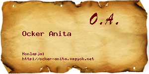 Ocker Anita névjegykártya