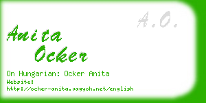 anita ocker business card
